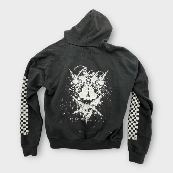 Rhude Rhacer 3 Hoodie Mens Small Oversized Fit Black White Fumer Tue Checkered